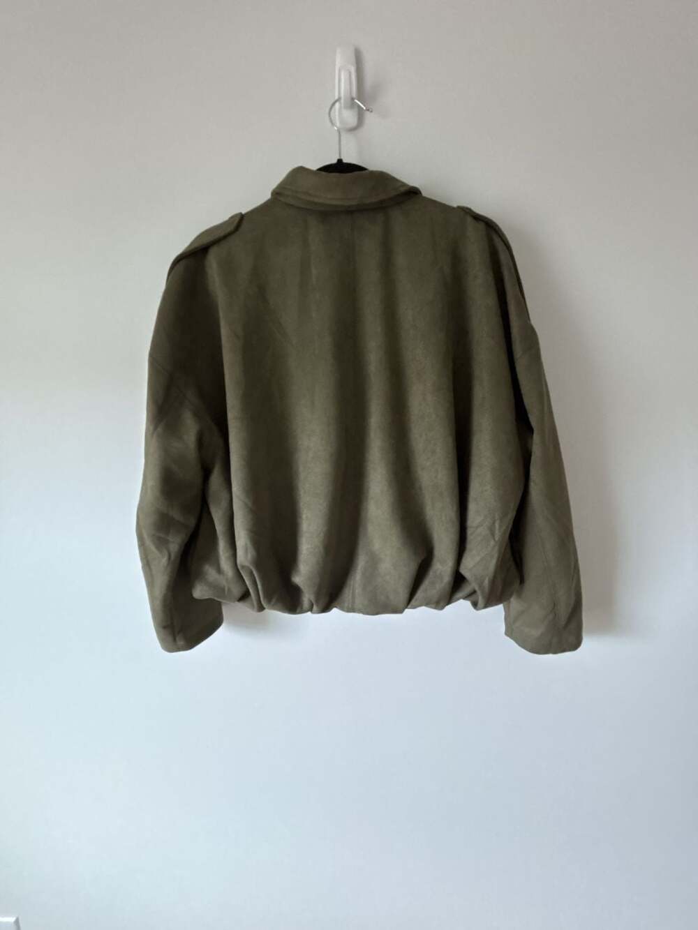 Cicy Bell Army Green Faux Suede Bomber Jacket - Picture 5 of 6